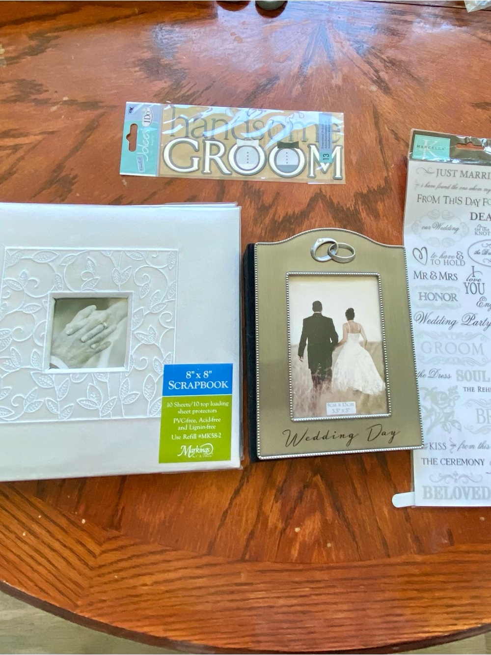 MARELLA Wedding Day Photo scrapbook & album Set in White and silver